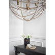 Mercana Ava White Gold Metal and White Wood Beaded Six Bulb Chandelier Clearance