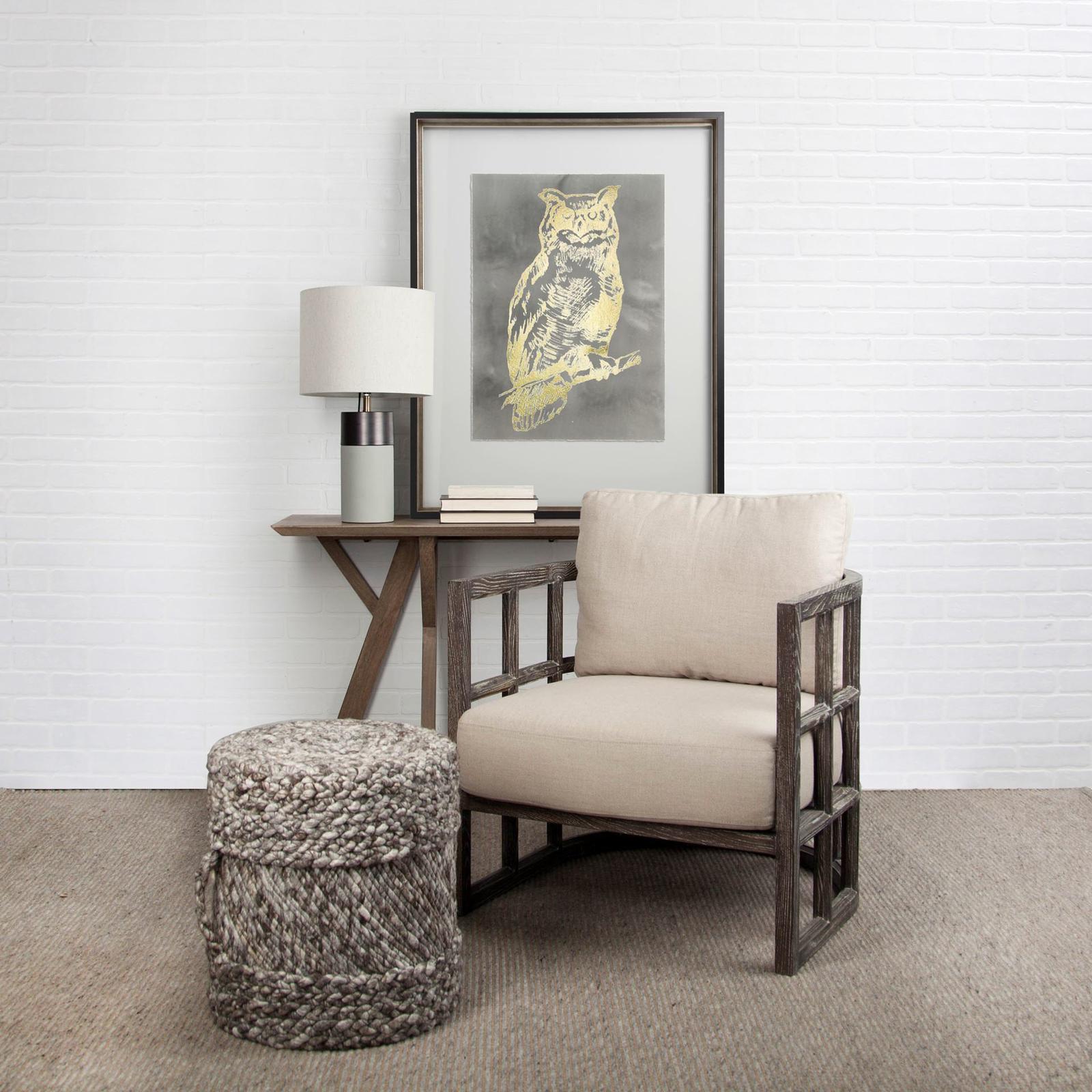 Mercana Skylar Fabric Covered Cushioned Demi-Lune Wooden Frame Accent Chair