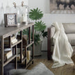 Mercana Wright Brown Wood Multi-Level Shelf Console Table Clearance