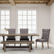 Mercana Mackenzie Plush Linen Covering Ash Solid Wood Base Dining Chair Clearance