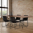 Mercana Thornton Dark Brown Faux-Leather Seat Black Iron Frame Dining Chair