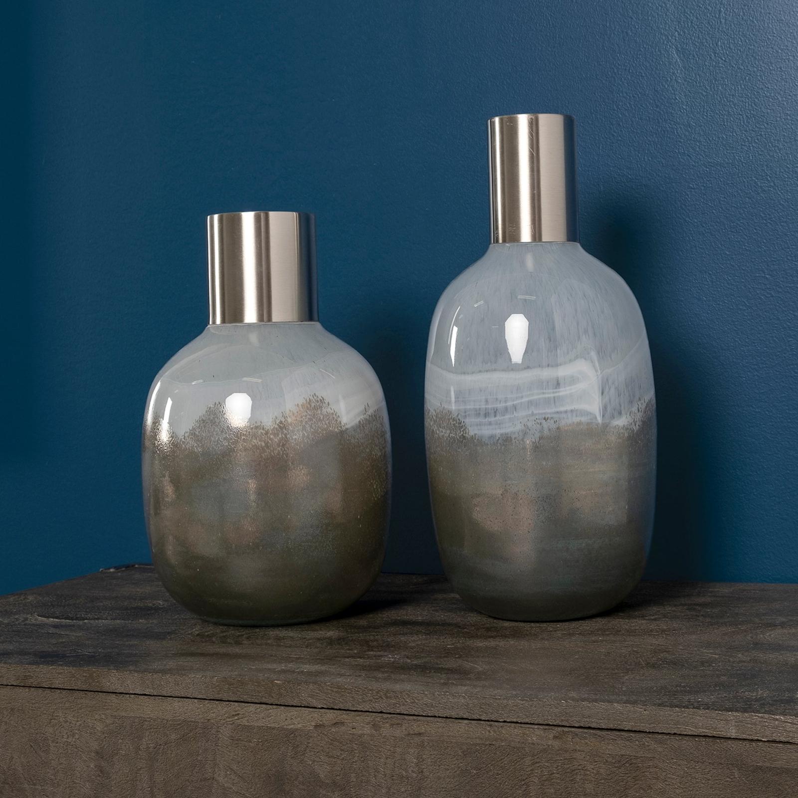 Mercana Onega Gradient Blue Glass Gourd Style Vase Clearance
