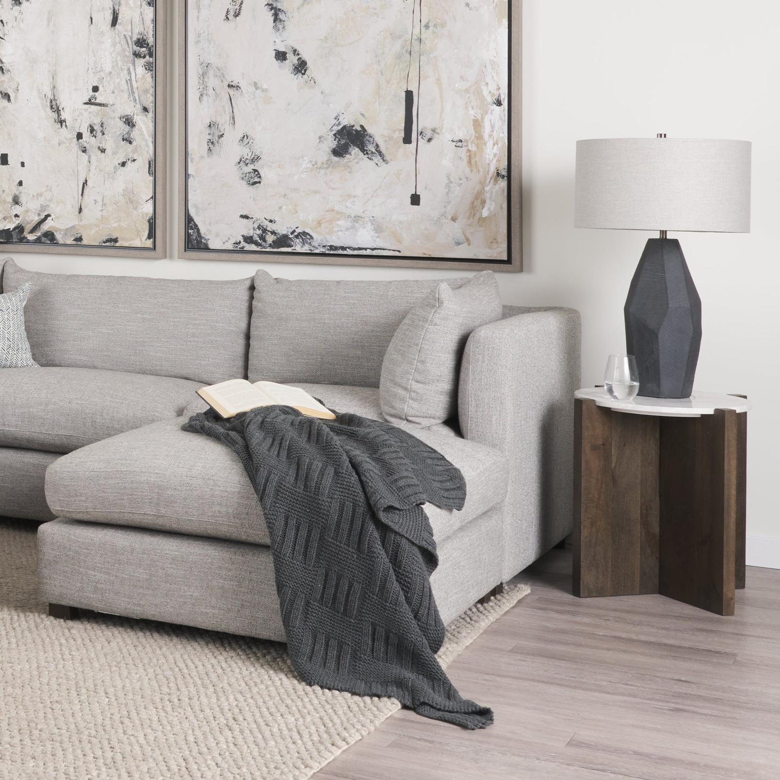 Mercana Bianca Wood w/ Marble Round Accent Table