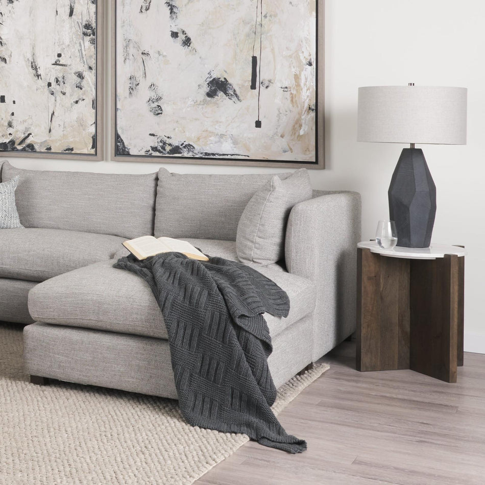 Mercana Bianca Wood w/ Marble Round Accent Table