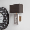 Mercana Maravilla Black/White Pattered Base Black Fabric Shade Wall Sconce Clearance