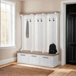 Mercana Fairview White And Brown Wood With Storage Hall Tree