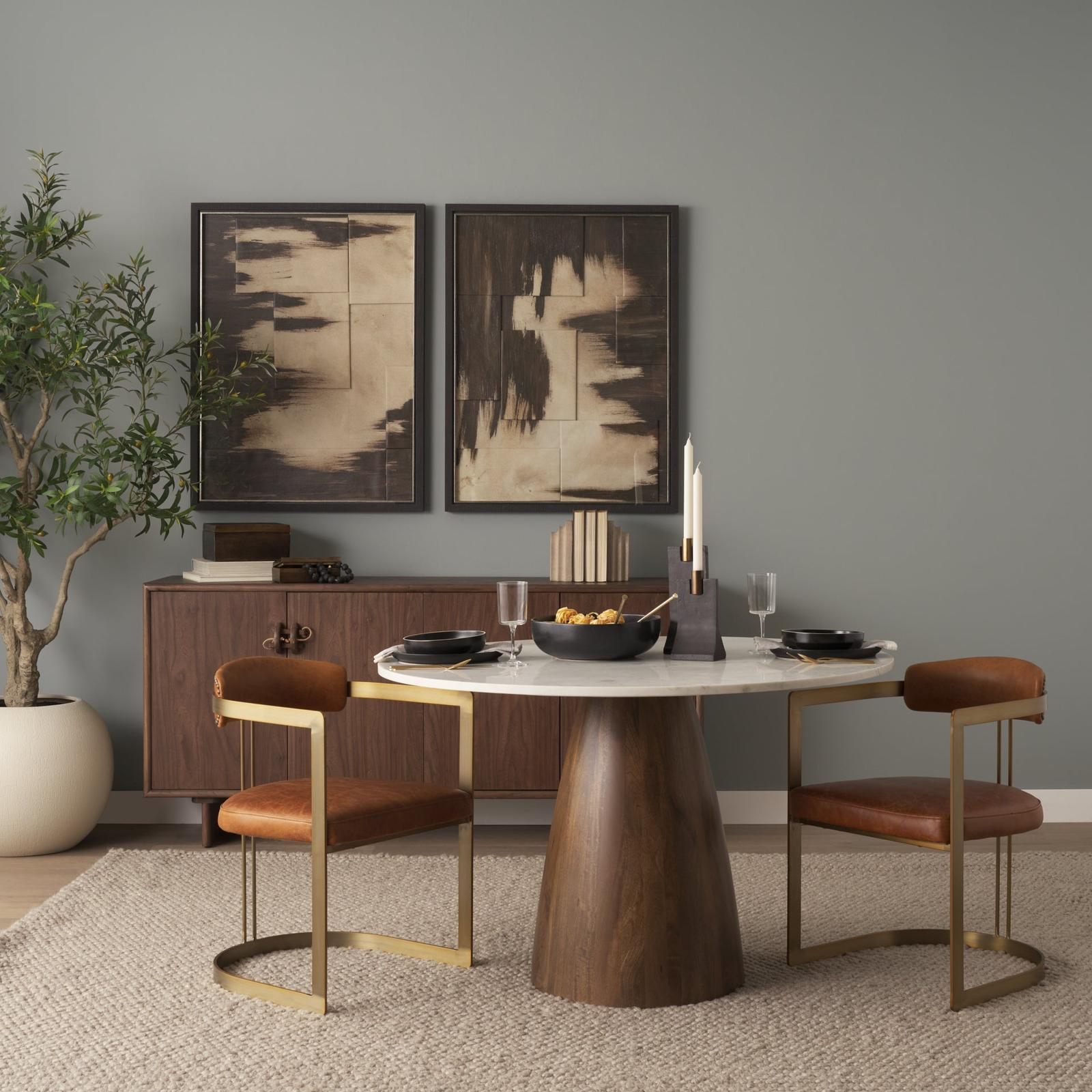 Mercana Allyson White Marble Dining Table