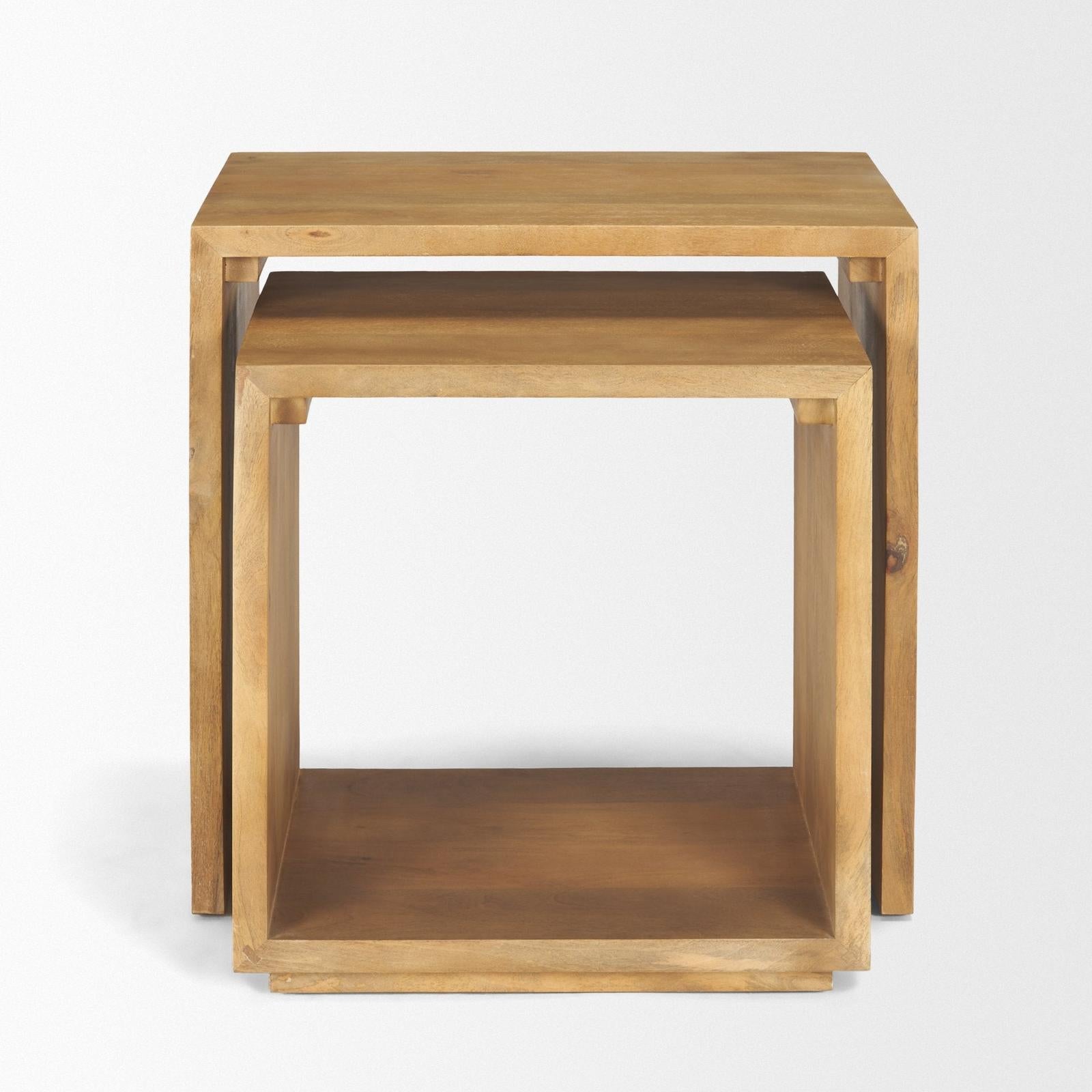 Mercana Alanna Brown Wood Nesting Accent Tables - Set of 2