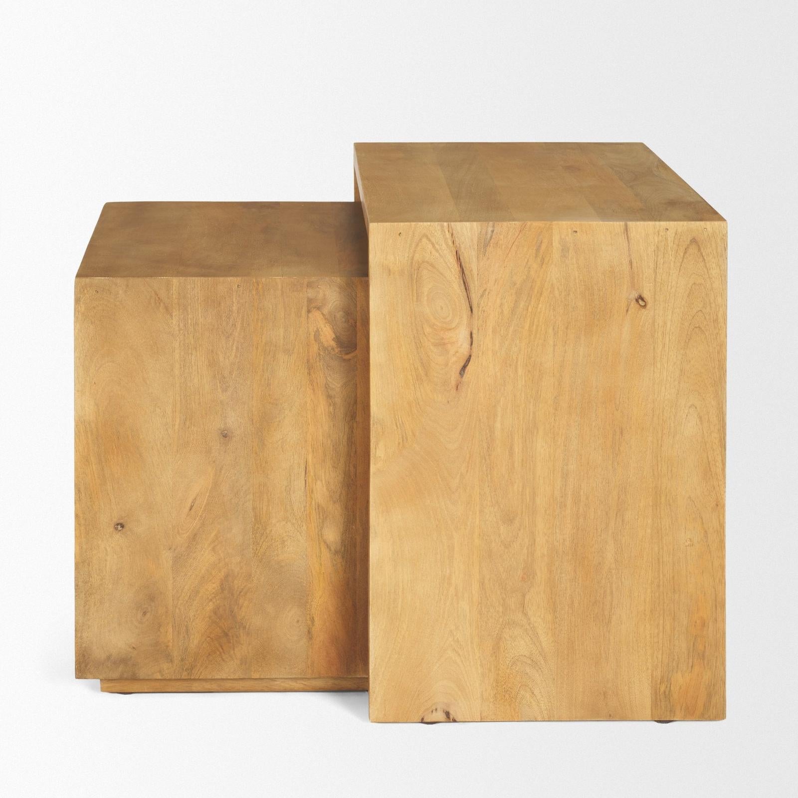 Mercana Alanna Brown Wood Nesting Accent Tables - Set of 2