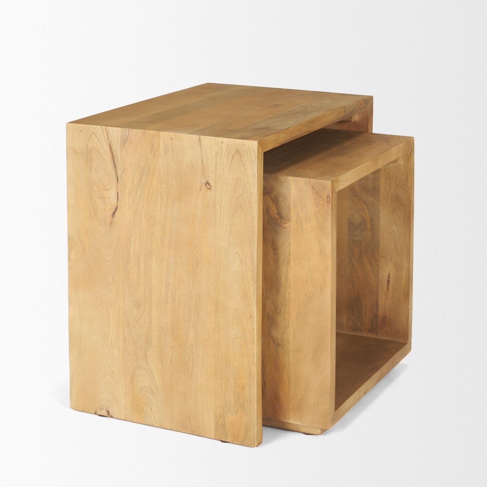 Mercana Alanna Brown Wood Nesting Accent Tables - Set of 2