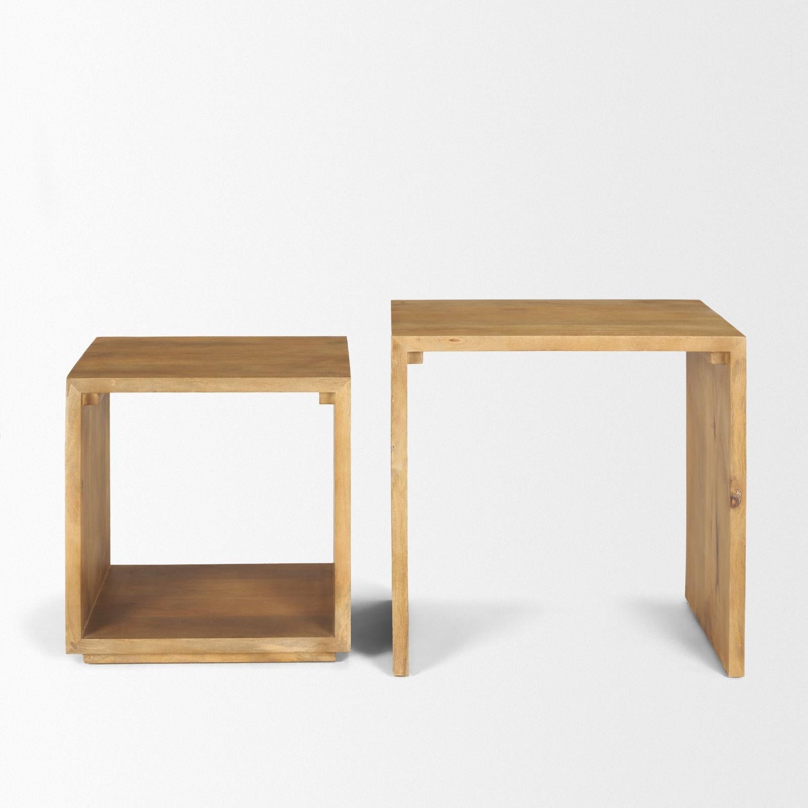 Mercana Alanna Brown Wood Nesting Accent Tables - Set of 2