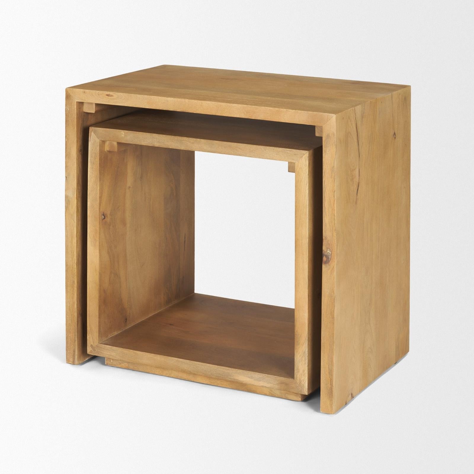 Mercana Alanna Brown Wood Nesting Accent Tables - Set of 2