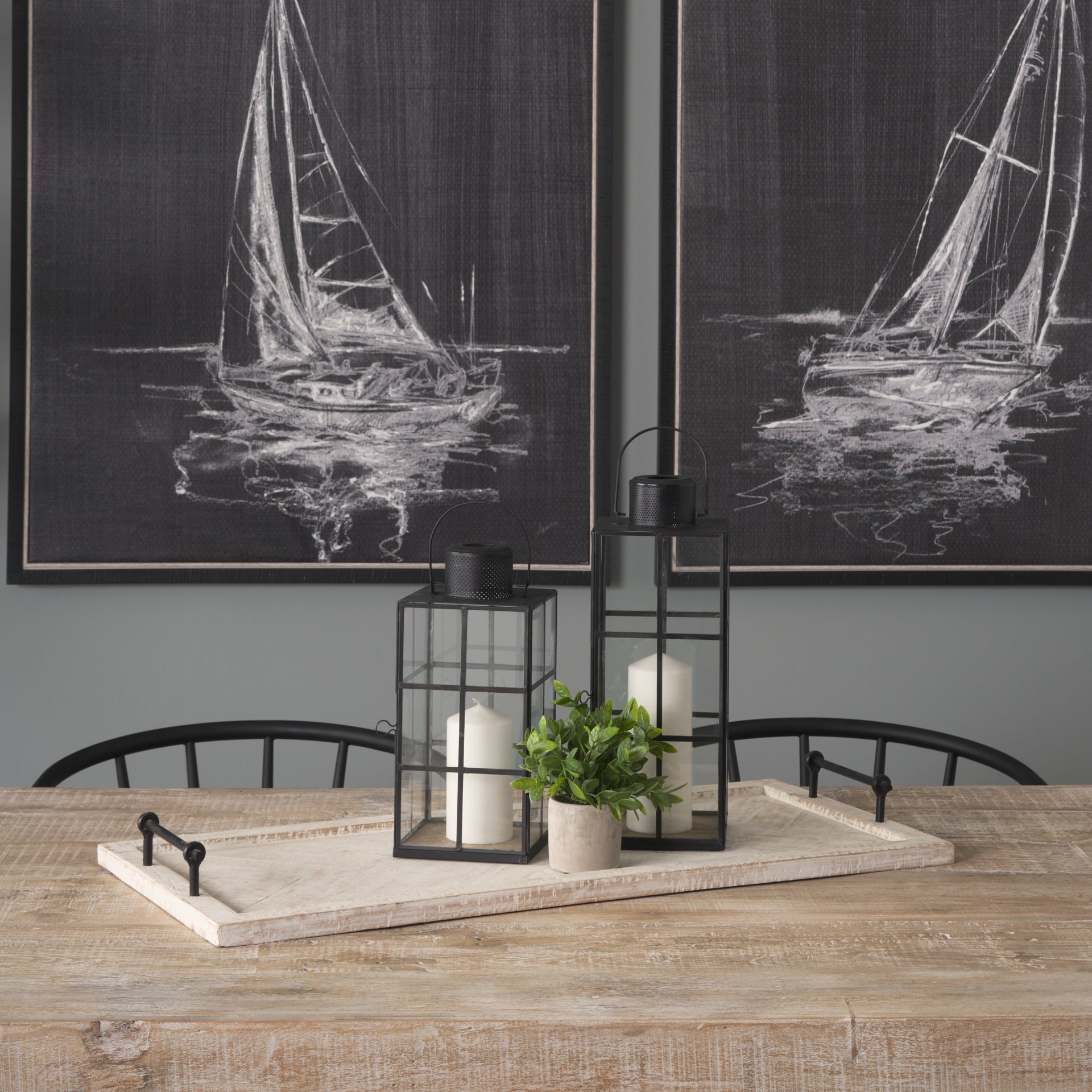 Mercana Alfred Natural Wooden Herringbone Rectangular Tray