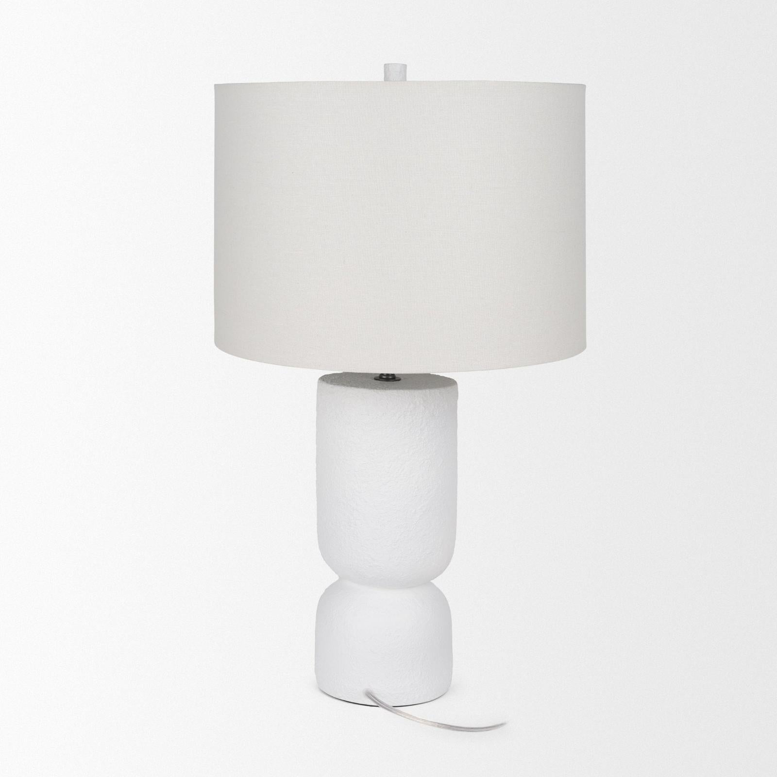 Mercana Everly White Cement W/Beige Shade Table Lamp