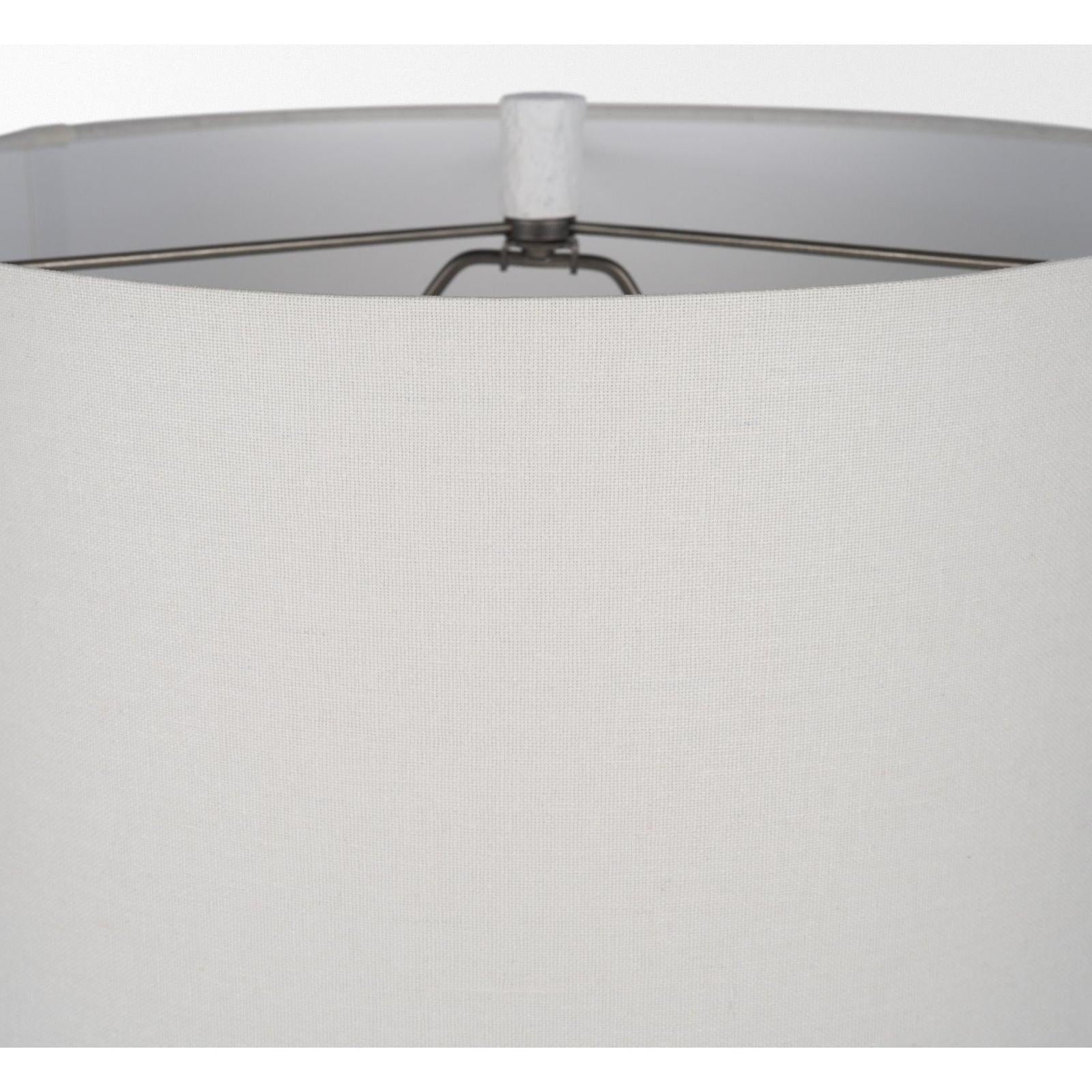 Mercana Everly White Cement W/Beige Shade Table Lamp