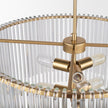 Mercana Elsa Clear Glass and Gold Metal Frame Six Bulb Chandelier