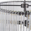 Mercana Anna Hanging Gun-Metal w/ Clear Glass Rods Six Bulb Chandelier Clearance