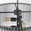 Mercana Anna Hanging Gun-Metal w/ Clear Glass Rods Six Bulb Chandelier Clearance