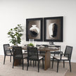 Mercana Clara Wood W/ Cream Fabric Seat and Cane Back Dining Chair