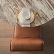 Mercana Damon Cognac Brown Faux Leather Dining Chair Clearance