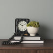 Mercana Karl Rustic Iron Rounded Square Table Clock