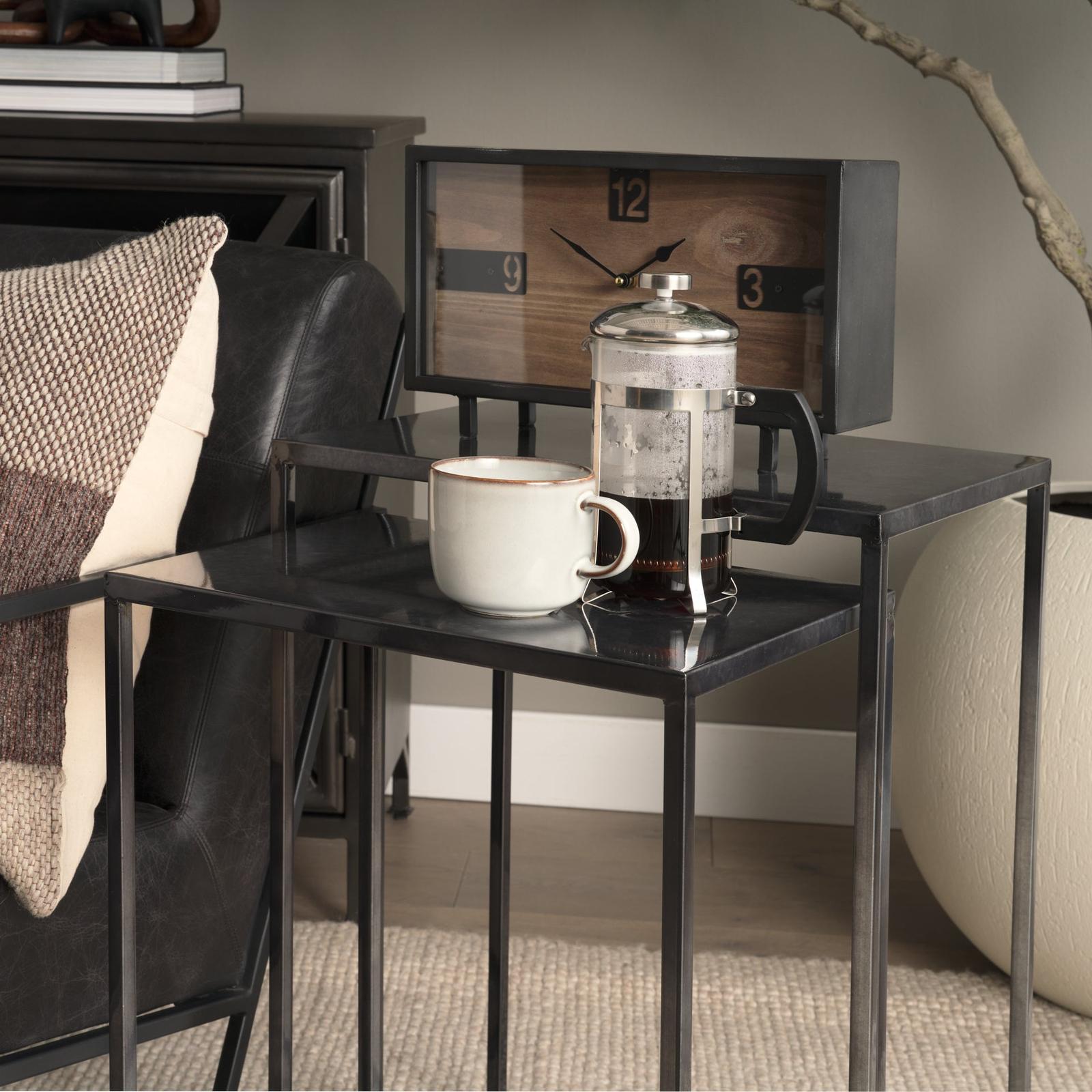 Mercana Kasey Galvanized Metal Nesting Accent Tables- Set of 2