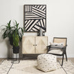 Mercana Donna Wood Cane-Back w/ Beige Upholstered Seat Dining Chair Clearance
