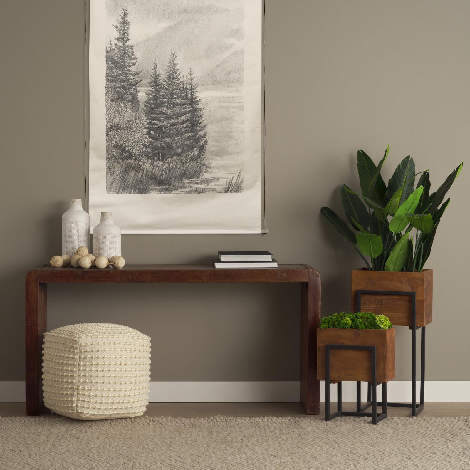 Mercana Jadine Medium Brown Wood w/ Black Metal Rectangle Frames- Set of 2 Clearance