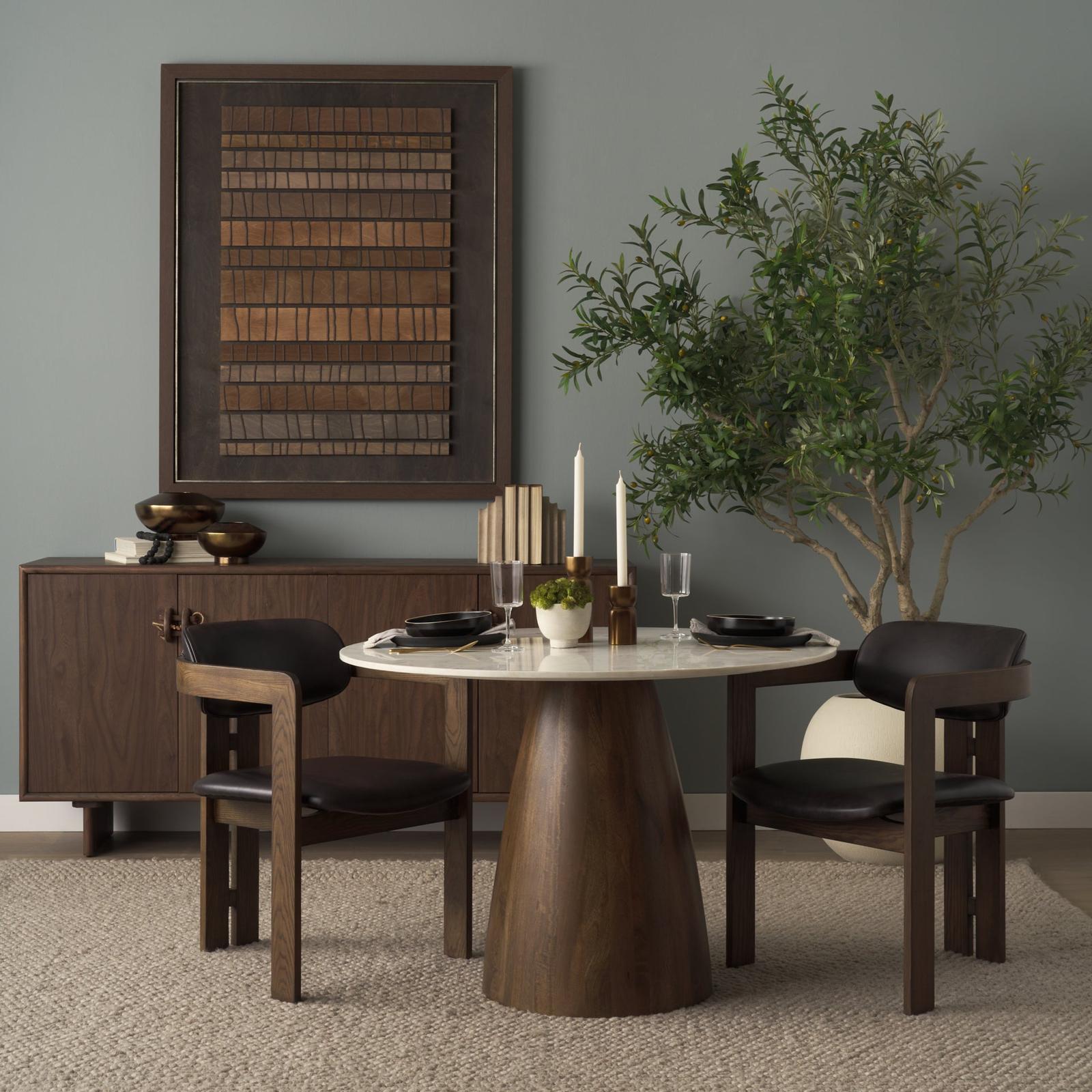 Mercana Allyson White Marble Dining Table
