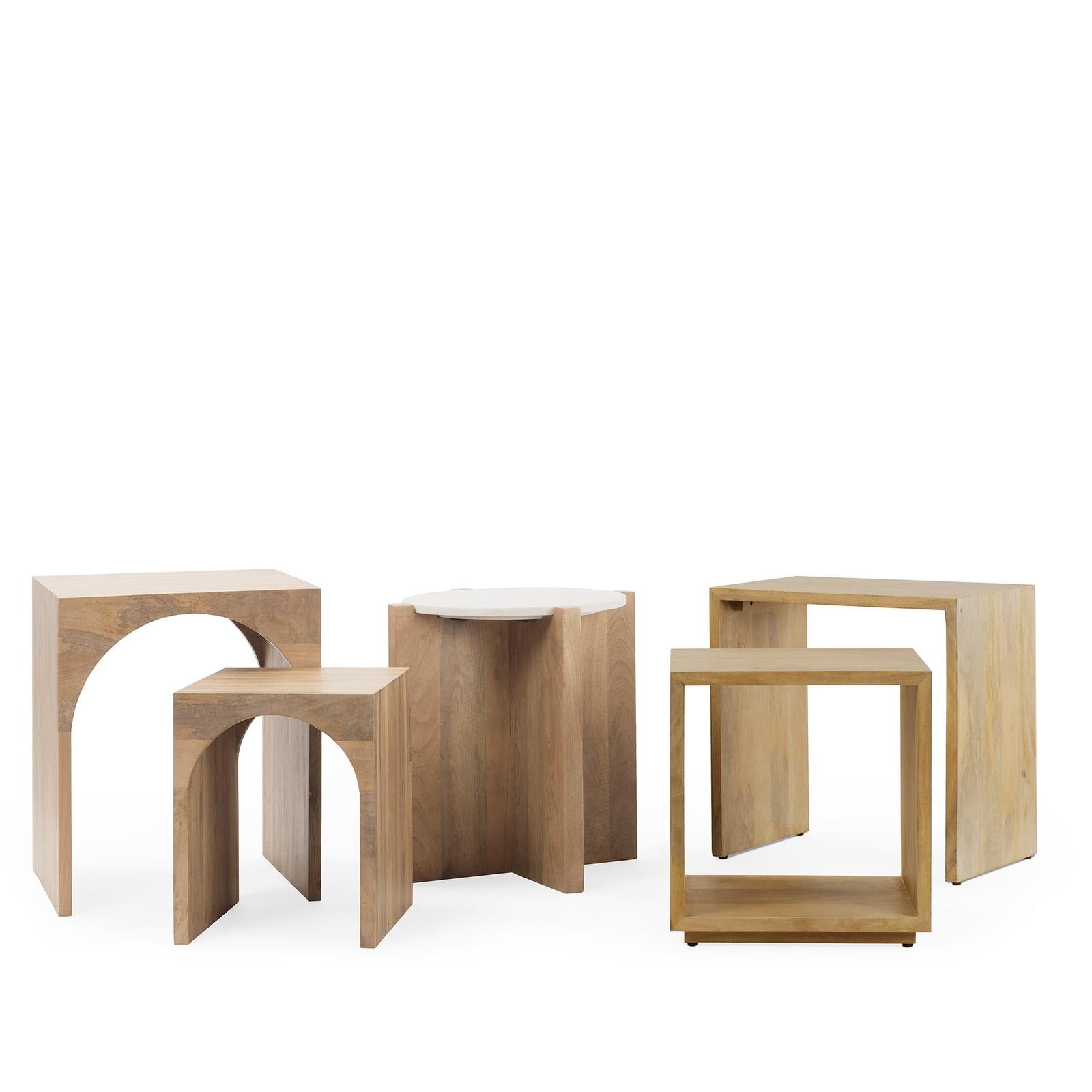 Mercana Alanna Brown Wood Nesting Accent Tables - Set of 2