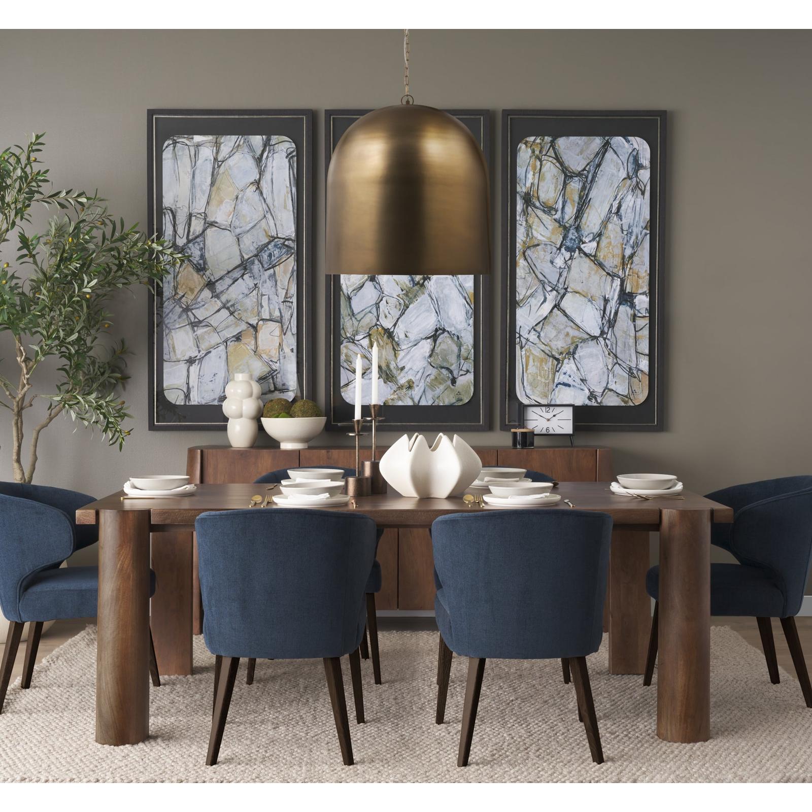 Mercana Sanne Antiqued Gold Metal w/ Silver Foil Pendant Light