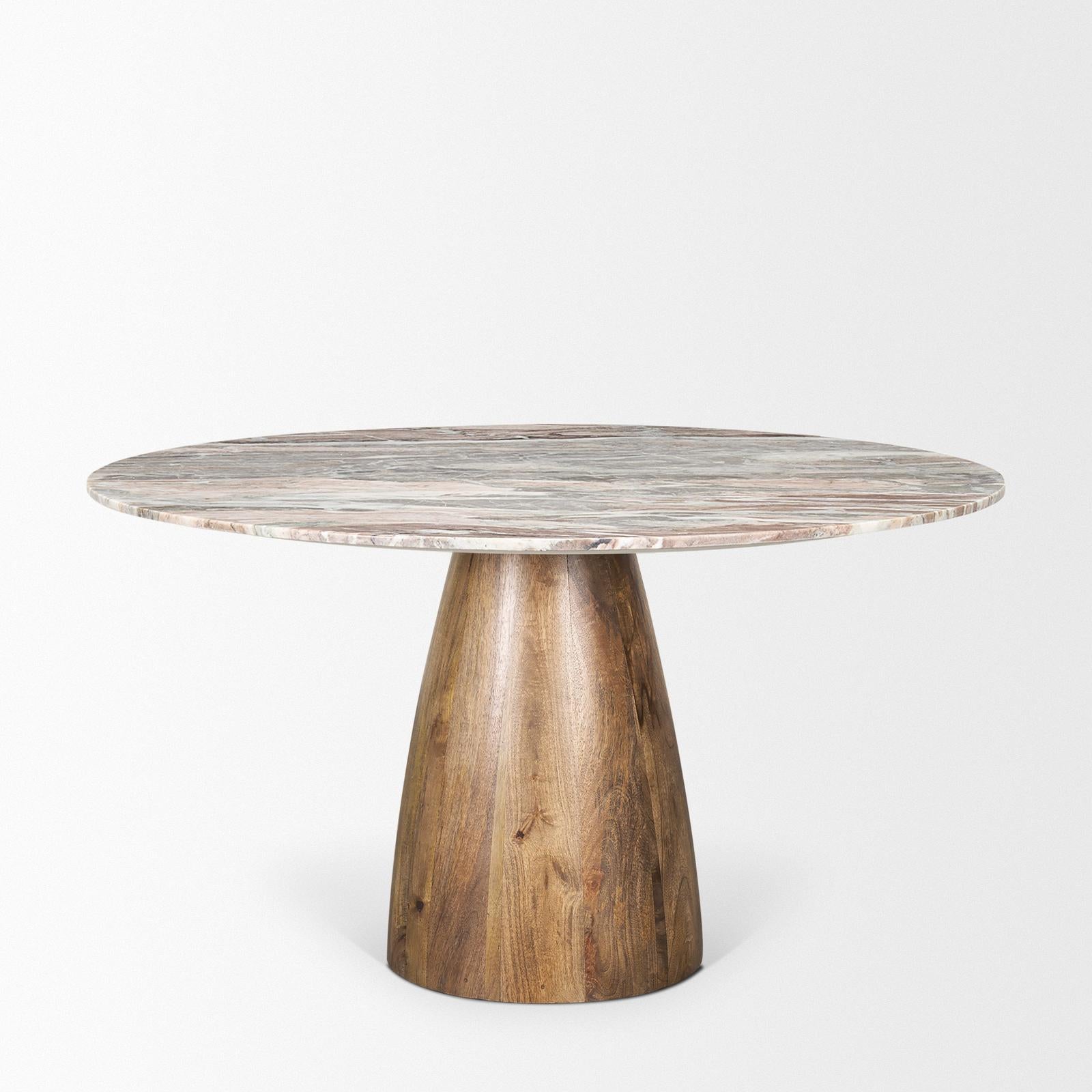 Mercana Allyson Pink Marble Top Dining Table