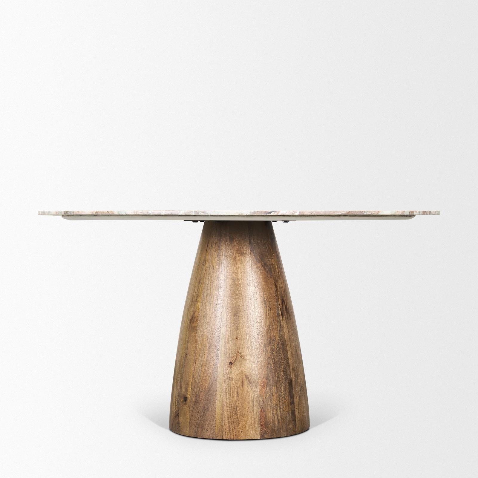 Mercana Allyson Pink Marble Top Dining Table
