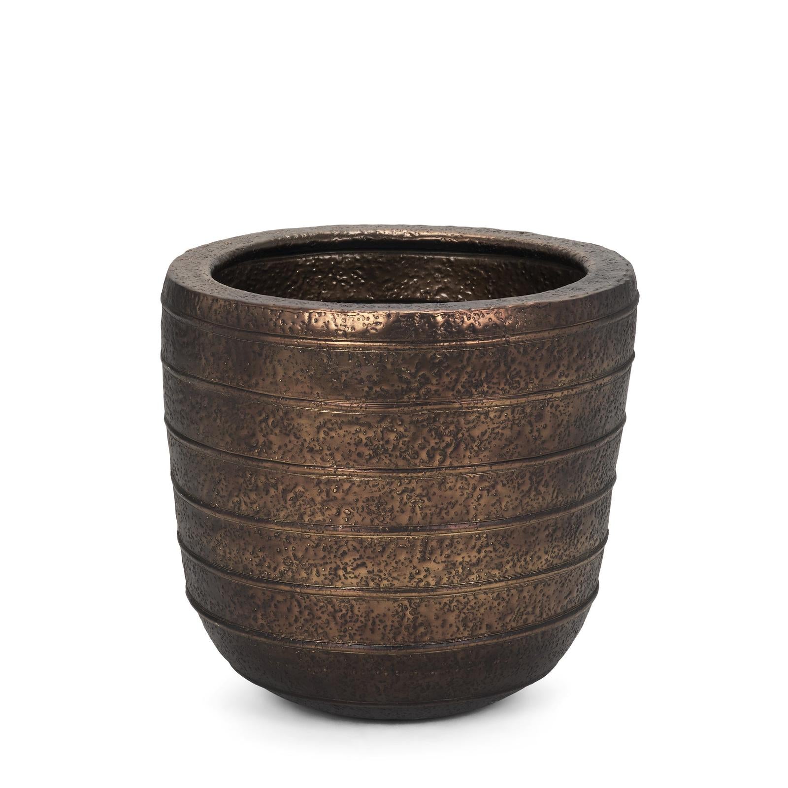 Mercana Aivana Antiqued Gold Metal Floor Vase