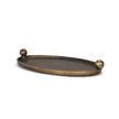 Mercana Jianna Oval Textured Antiqued Gold Metal Tray with Handles