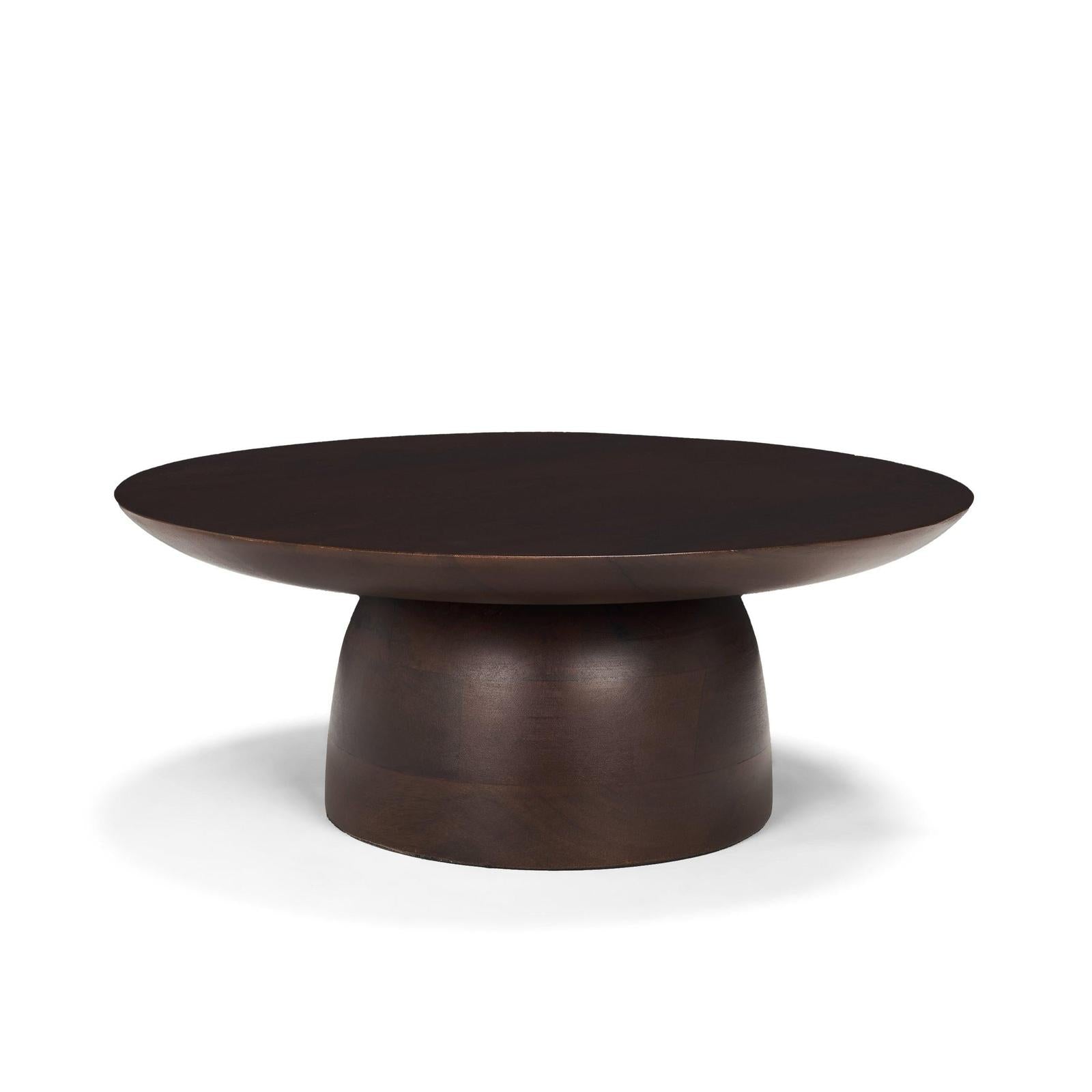 Mercana Sadira Mid-Dark Brown Solid Wood Round Riser