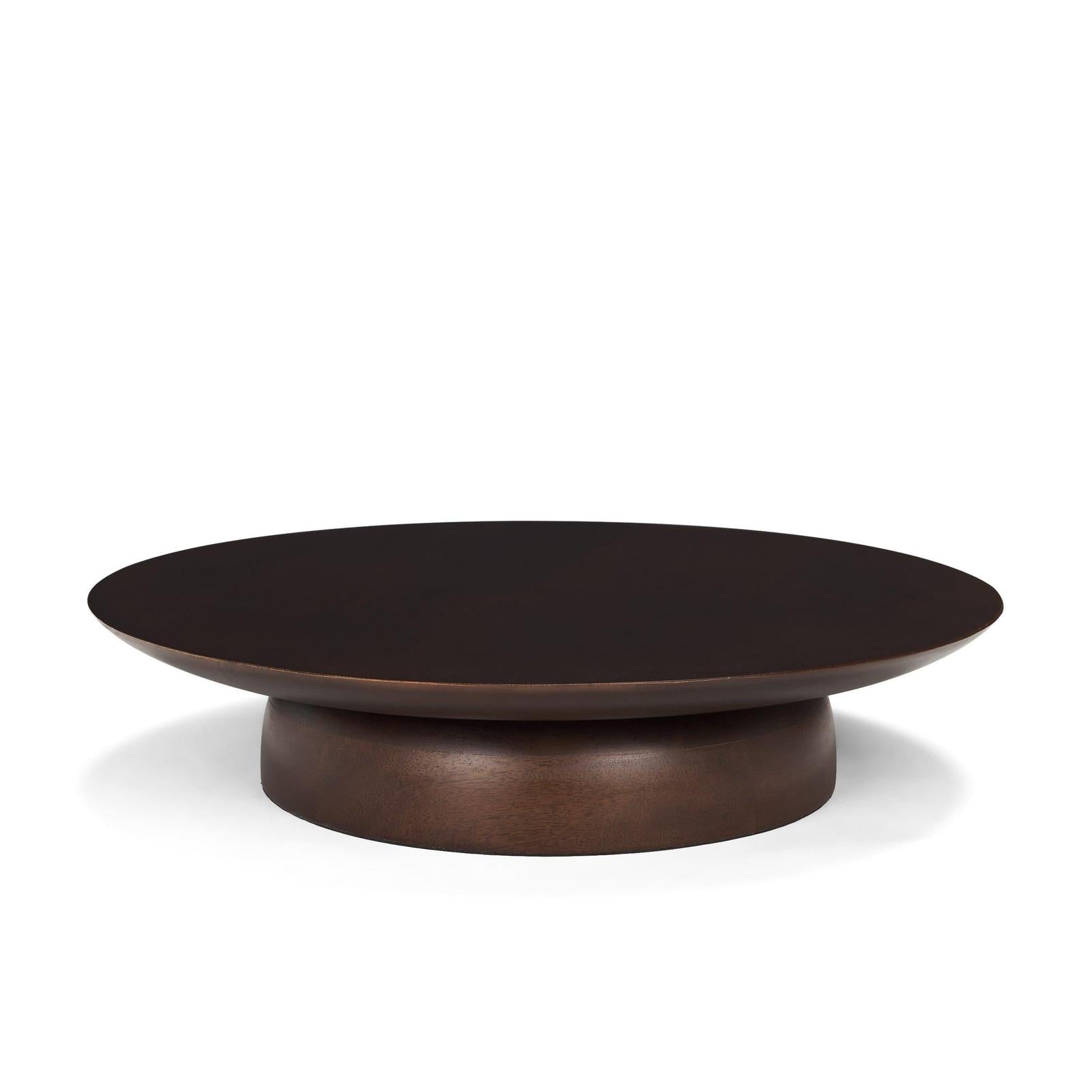 Mercana Sadira Mid-Dark Brown Solid Wood Round Riser