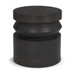 Mercana Rashama Dark Brown Wood Stacked Geometric Round Accent Table