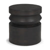 Mercana Rashama Dark Brown Wood Stacked Geometric Round Accent Table