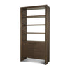 Mercana Belford 2-Door Open Dark Brown Oak Wood Shelving Unit