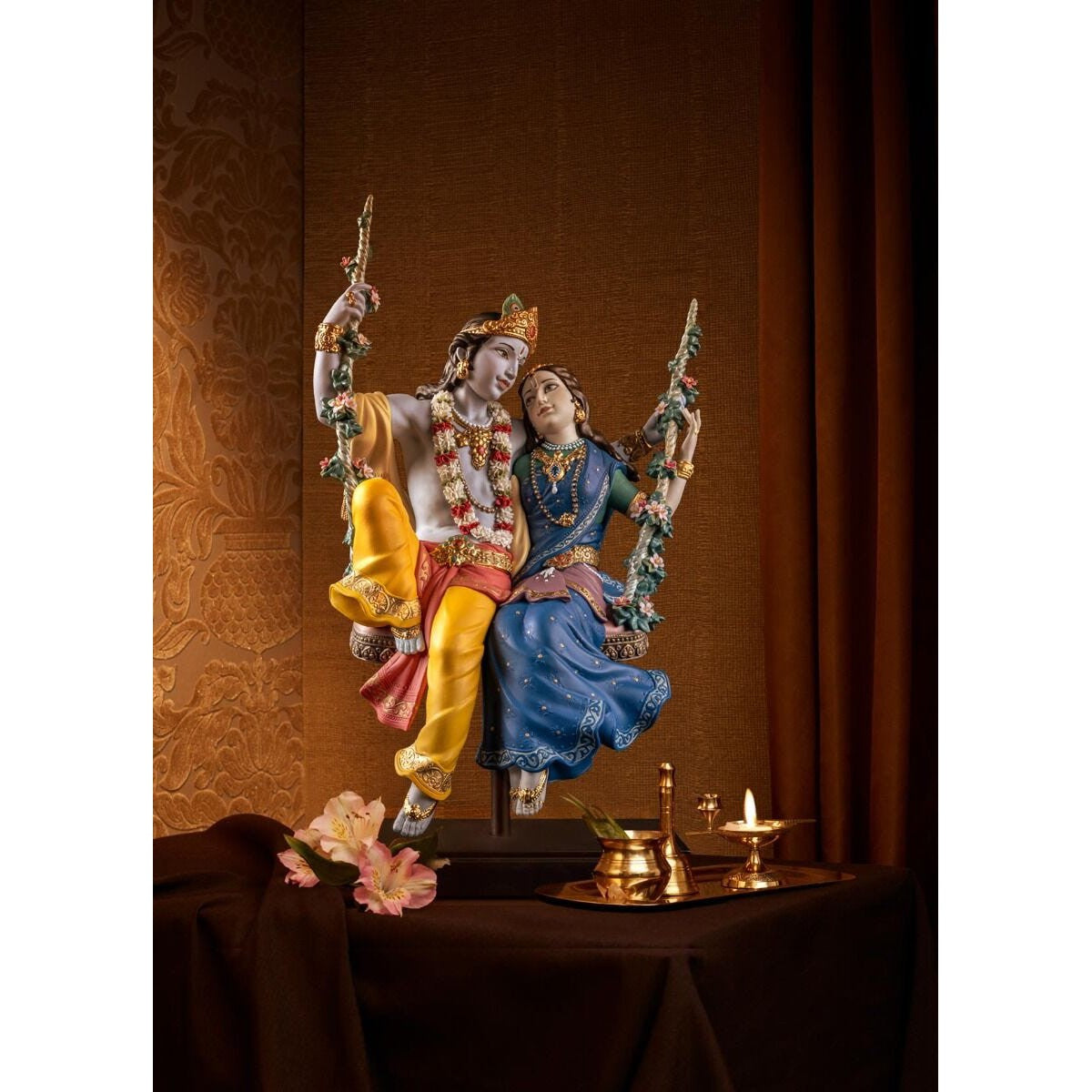 Lladro Radha Krishna on a Swing