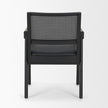 Mercana Reid Framed Black Cane Black Fabric Dining Armchair