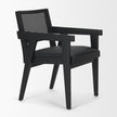 Mercana Reid Framed Black Cane Black Fabric Dining Armchair