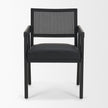 Mercana Reid Framed Black Cane Black Fabric Dining Armchair