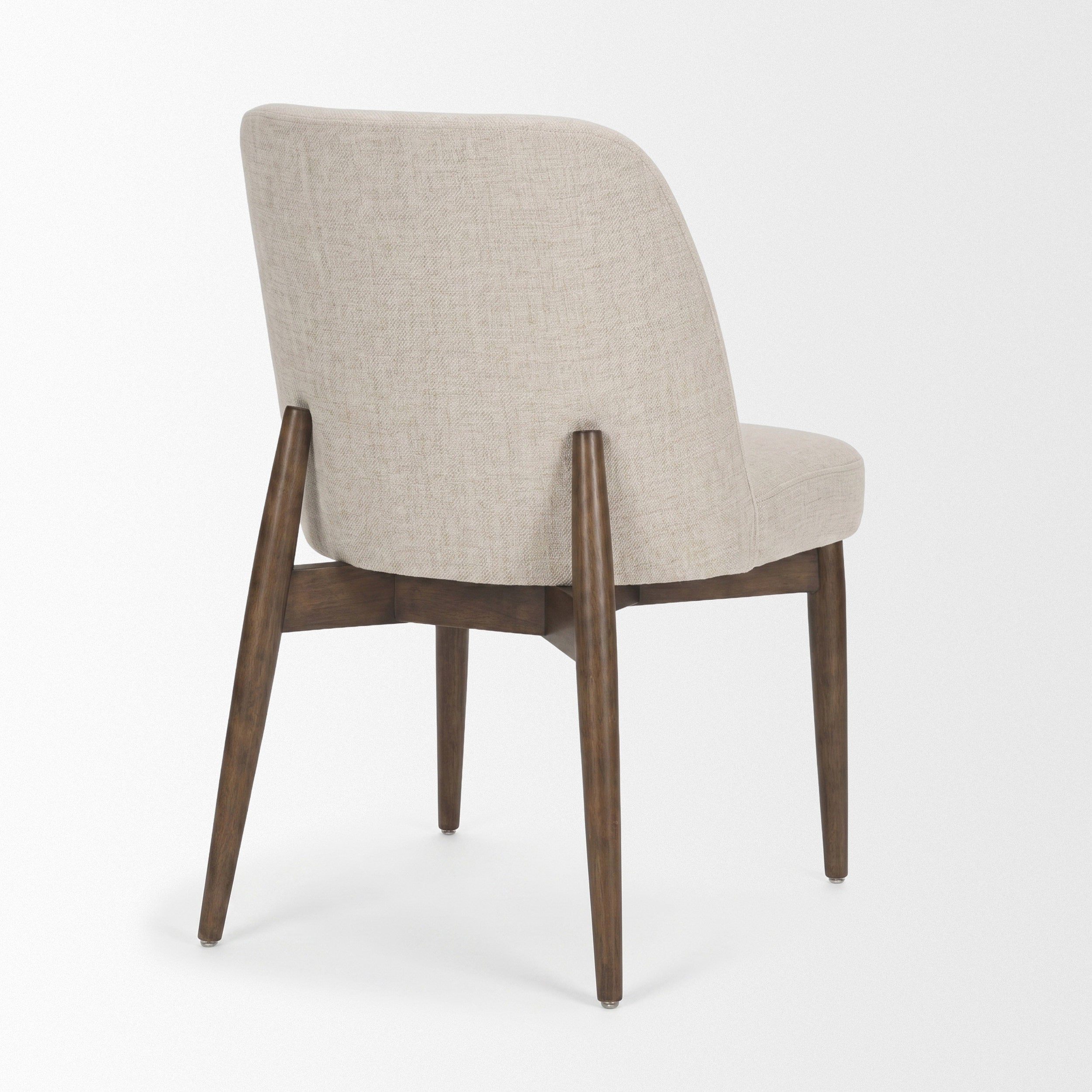 Mercana Abbie Curved Back Oatmeal Fabric Armless Dining Chair