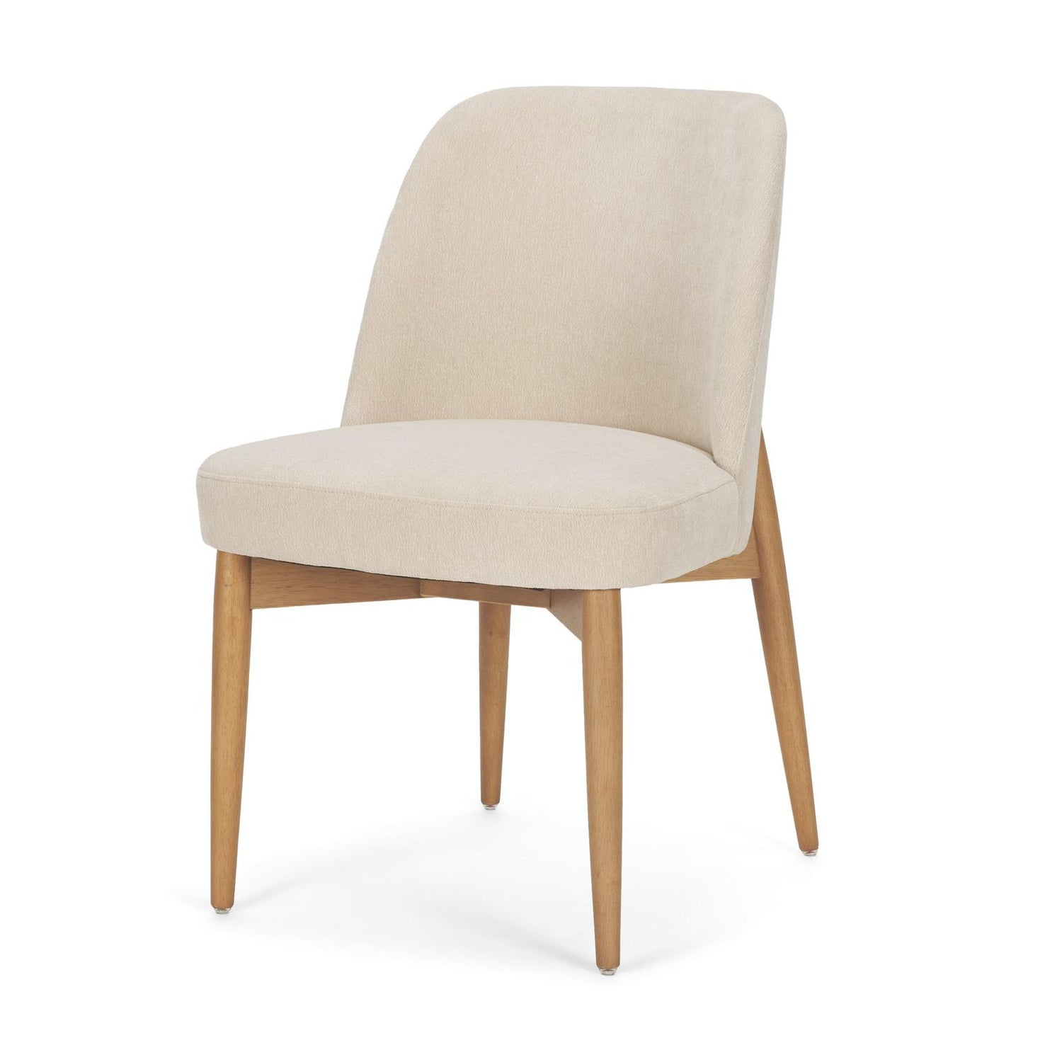 Mercana Abbie Curved Back Oatmeal Fabric Dining Side Chair