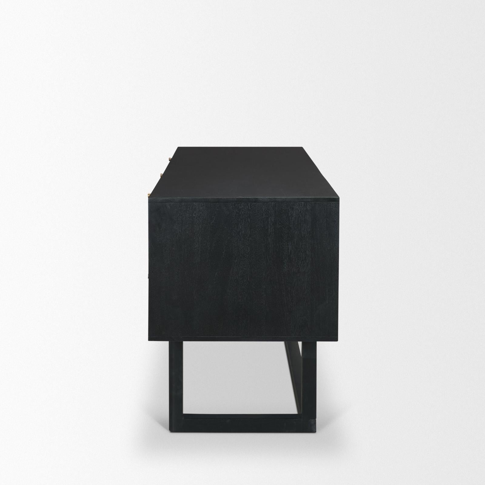 Mercana Grier Solid Wood W/ Black Cane Office Desk