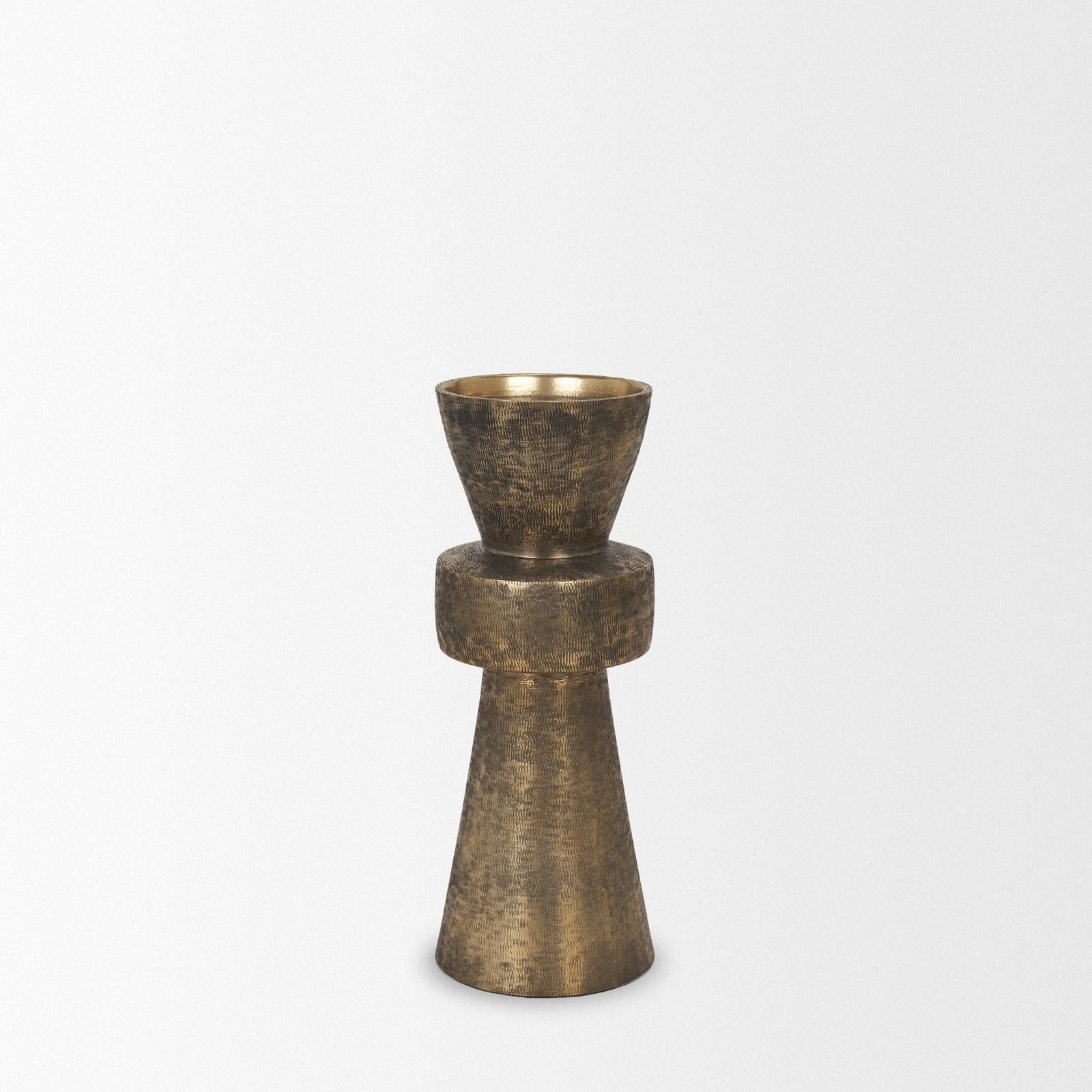 Mercana Odilia Metal Geometric Pillar Candle Holder