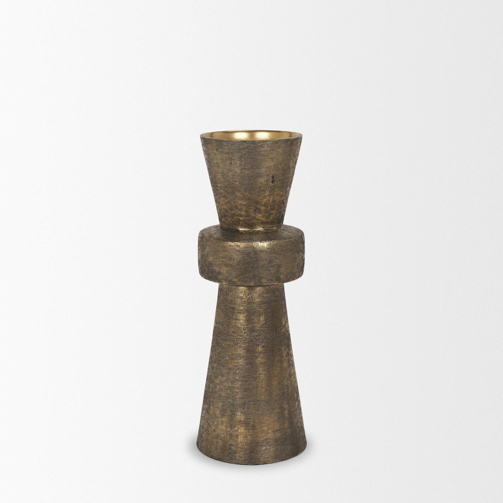 Mercana Odilia Metal Geometric Pillar Candle Holder