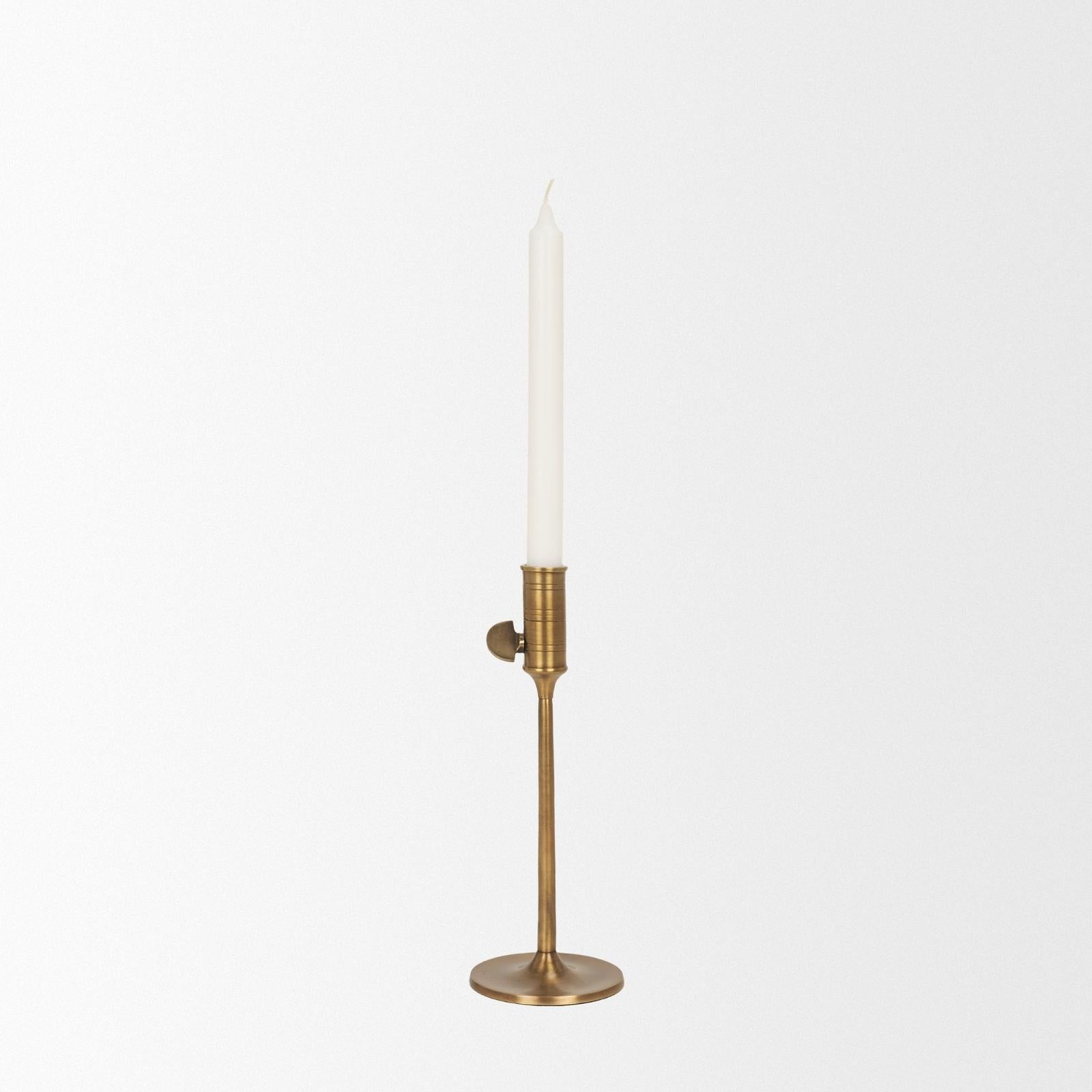Mercana Chantria Solid Natural Brass Adjustable Taper Candle Holder